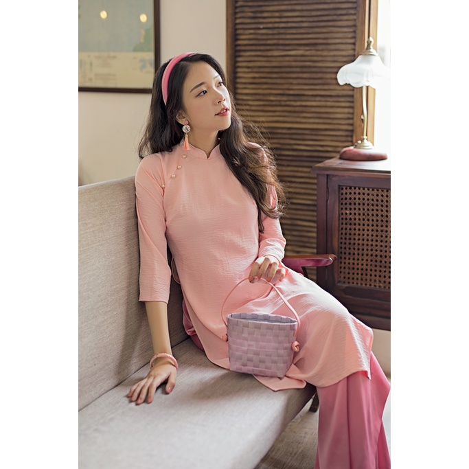 Sumire Store Áo dài Dáng xưa Yên Xuân Hồng pastel