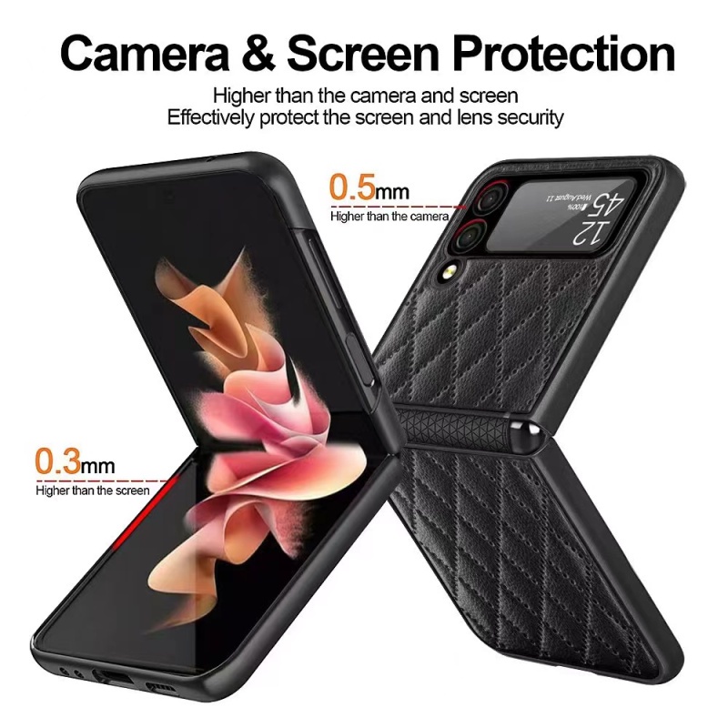 Ốp Điện Thoại Da Pu Nắp Gập Chống Sốc Cho Samsung Galaxy Z Flip 4 3