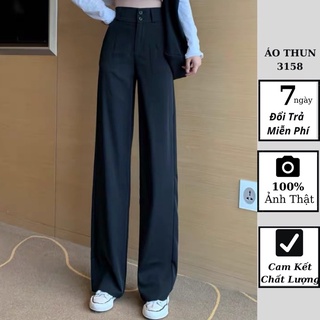 Quần Suông Ống Rộng Her Shop Nữ Cạp Cao 2 Nút, Quần Tây Ống Rộng Phong Cách Hàn Quốc Năng Động Trẻ Trung Q02