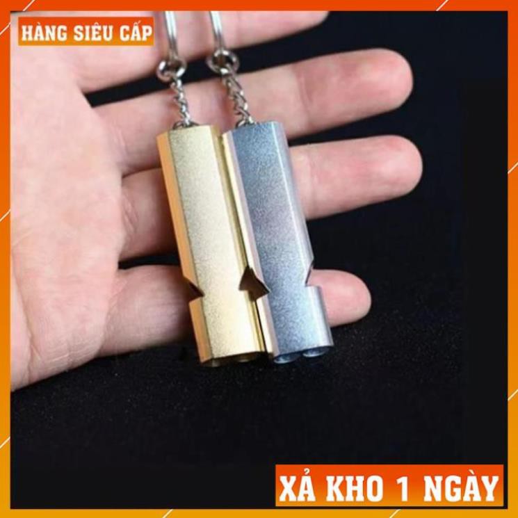 [FreeShip – Xả Kho 1 Ngày]  Còi Đa Năng - Còi Sinh Tồn Ống Kép Móc Khóa Kim Loại | BigBuy360 - bigbuy360.vn
