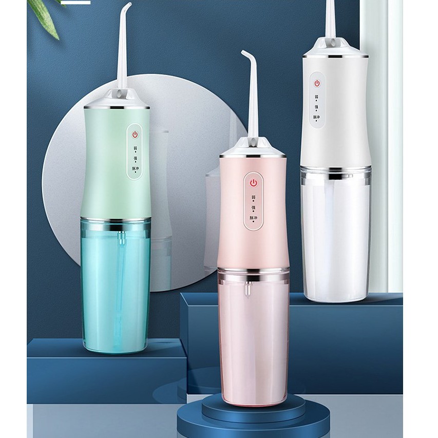 Tăm nước Oral Irrigator, máy tăm nước cầm tay nhỏ gọn, vệ sinh răng miệng cực sạch, Sạc Pin USB, Tặng 4 Đầu Chuyên Dụng