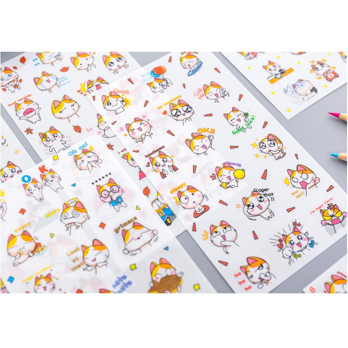 Nhãn dán sticker dễ thương 6 tấm