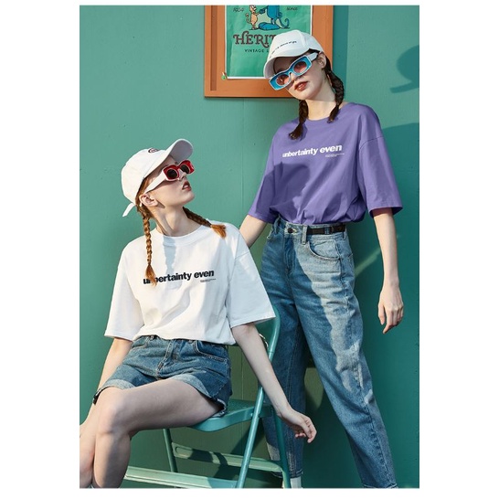 Áo thun nữ tay ngắn cổ tròn cộc tay hàng cao cấp kiểu in chữ mẫu mới đơn giản trẻ trung