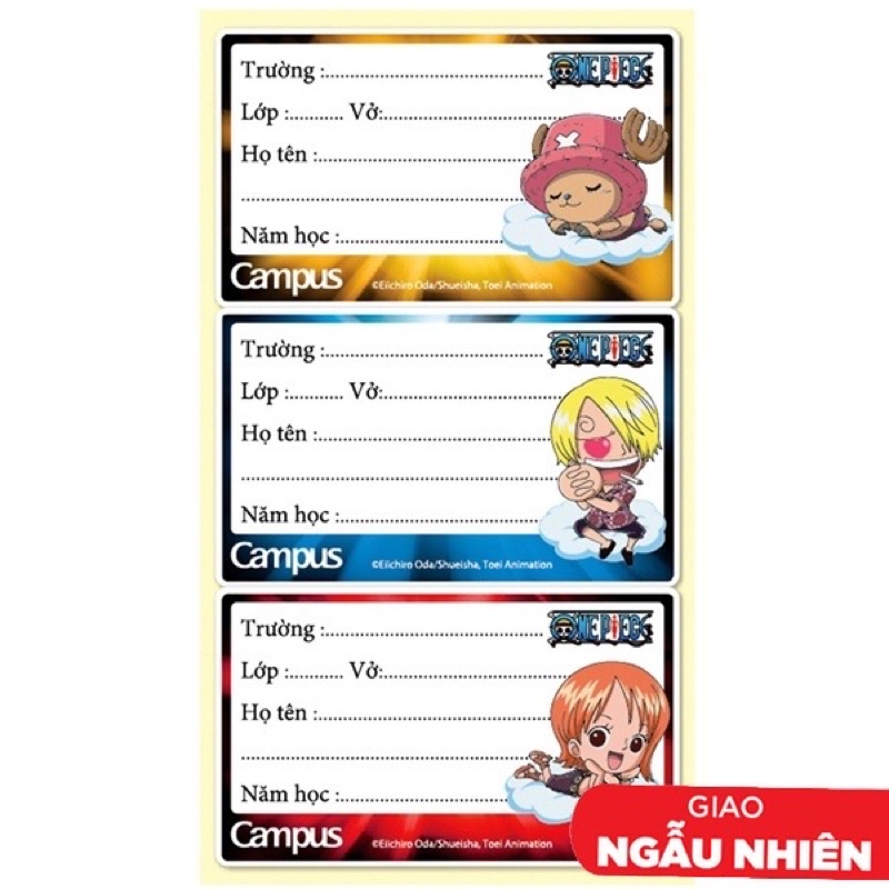 Nhãn Vở Campus Onepiece NT-OPE18