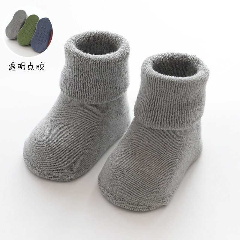 vớ trẻ em Vớ Cotton Dày Mềm Mại Chống Trượt Cho Bé Sơ Sinh 0-3 Tuổi