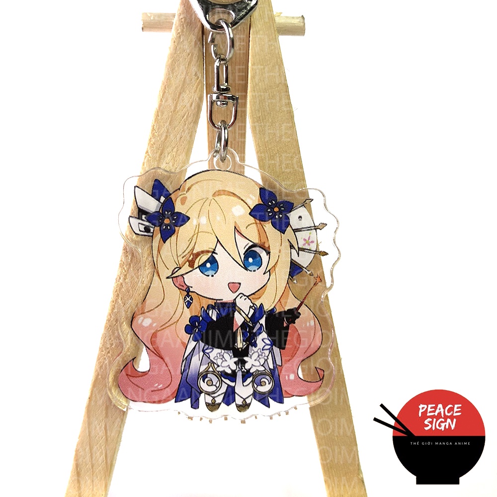 ( Mica trong acrylic ) Móc khóa HONKAI IMPACT 3 ver HÁN PHỤC M2 game chibi anime