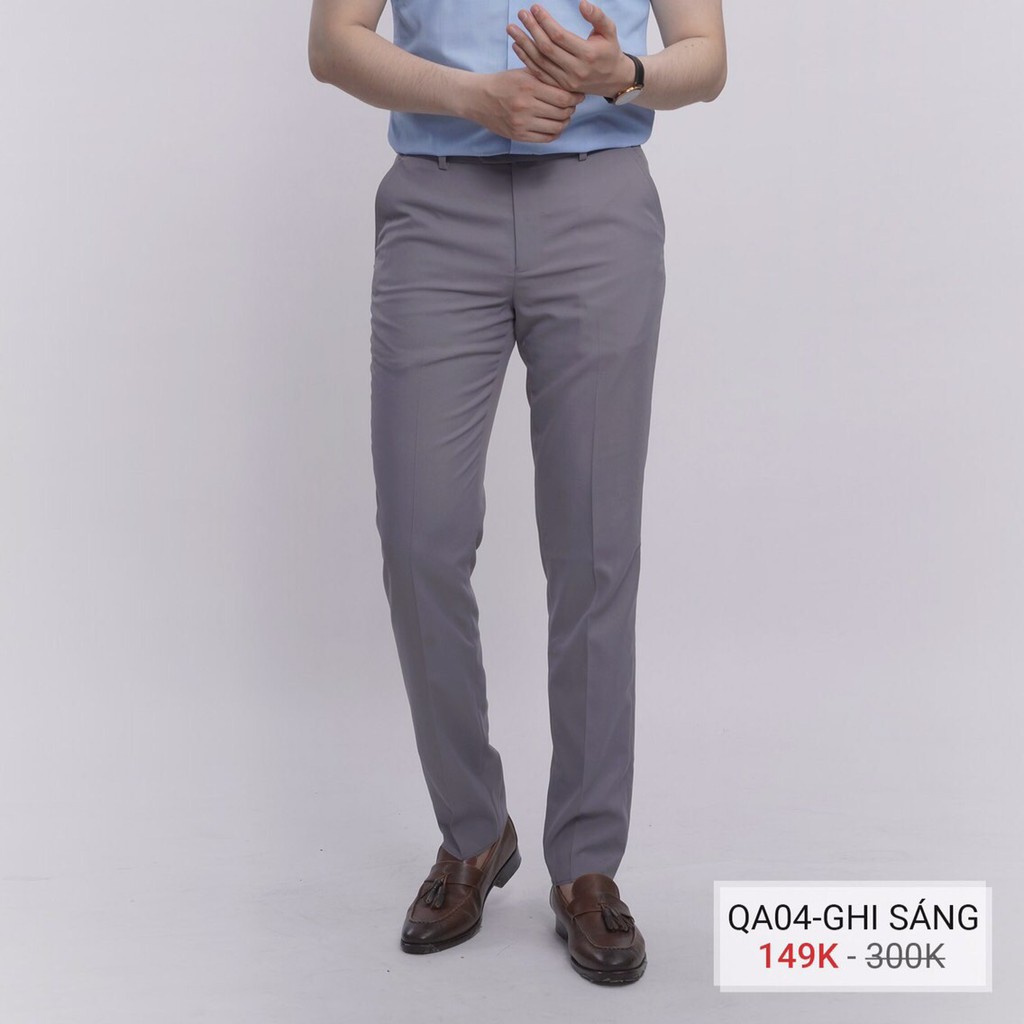 [FREESHIP 50K] Quần âu nam loại dày co giãn màu ghi sáng HÀNG ĐẸP hot 2021
