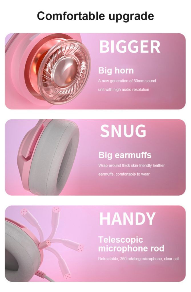 Tai Nghe Headphone Tai Mèo - TTLIFE Xinh Xắn - Có Đèn Led Siêu Cute Tai Nghe Chụp Tai Bluetooth Không Dây Tai Mèo Đáng Yêu Có Đèn LED BEST