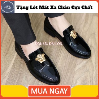 Giày lười nam công sơ cao cấp 👞 Giày da nam da trơn mặt đá 👞 Đế Khâu/ Bảo hành chất lượng/ GEA4