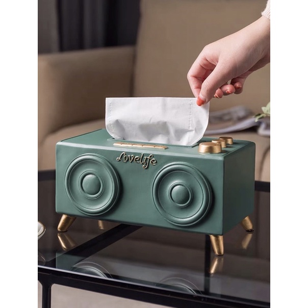 Hộp đựng giấy ăn hình loa phong cách cổ điển Châu Âu