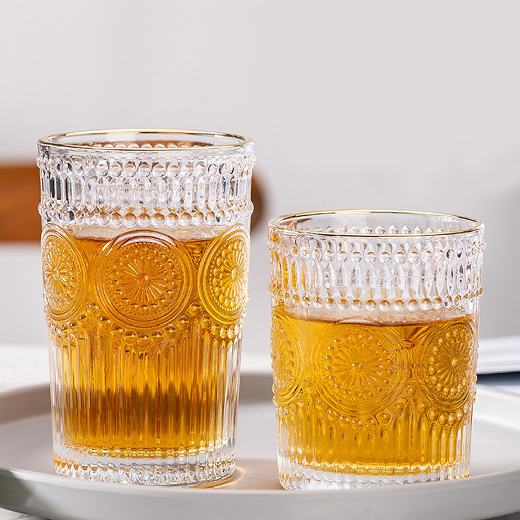 | COMBO 6 | Ly thủy tinh decor cao cấp Baroque Cup in họa tiết thổ cẩm phong cách Bắc Âu