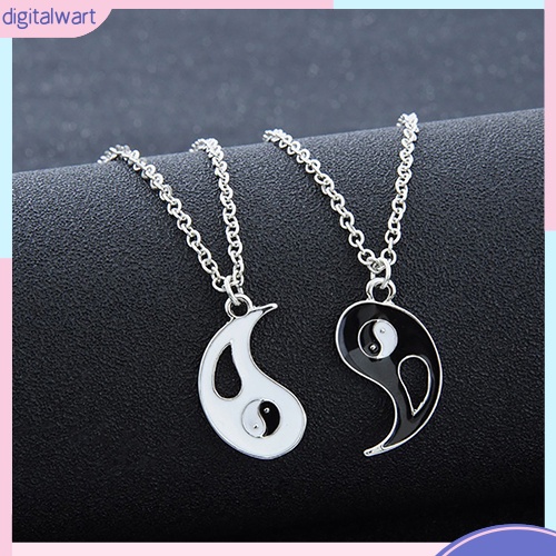 Set 2 Dây Chuyền Mặt Ghép Hình Vòng Tròn Âm Dương Cho Bạn Thân