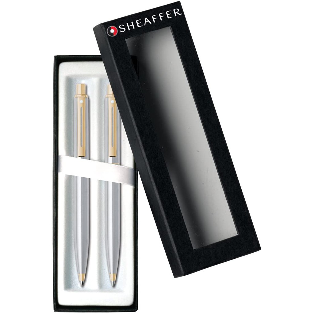 Cặp viết cao cấp Sheaffer dòng Sentinel bằng thép chrome cài áo vàng CHÍNH HÃNG