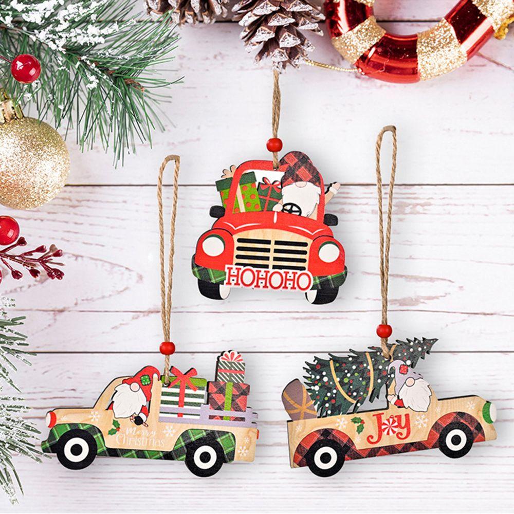 CONOPERY Phụ Kiện Treo Trang Trí Giáng Sinh Bằng Gỗ Màu Sắc Tươi Sáng