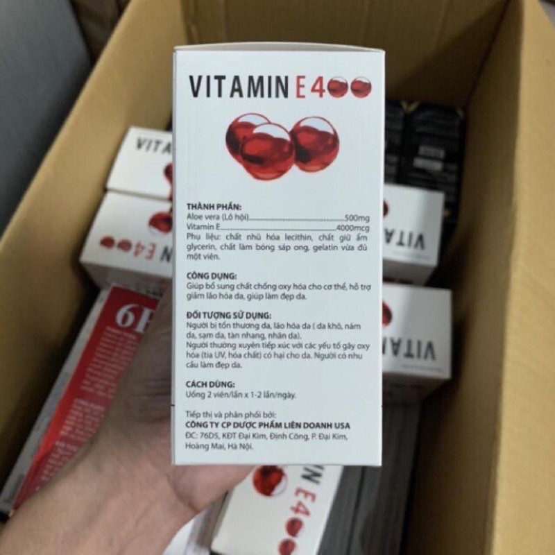 Viên uống Vitamin E 400 Trẻ hóa làn da, ngăn ngừa lão hóa.