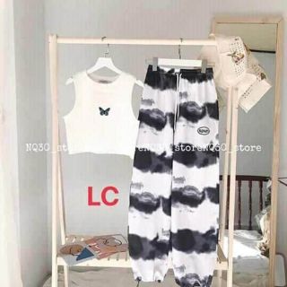 Set Quần Jogger Loang + áo tanktop butterfly🦋 cực hot