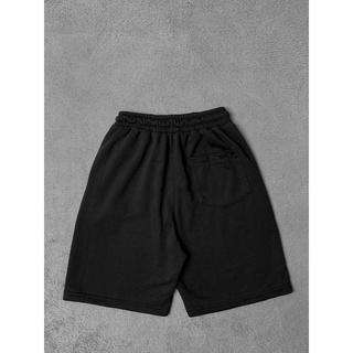 QUẦN SHORT NỈ BASIC TRƠN ĐEN FORM RỘNG UNISEX NAM NỮ