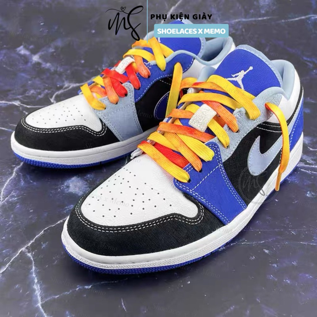 Dây Giày Tie Dye Loang Custom AF1 AJ1 Gam Màu Nhiệt Đới- Đỏ Vàng