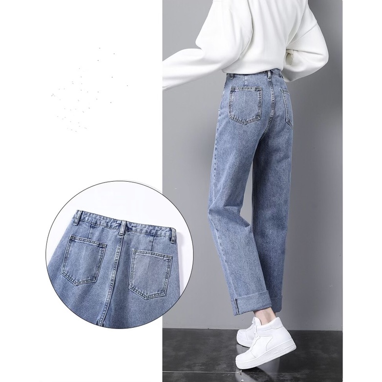 Quần jean nữ ống rộng HeyBig, quần bò nữ xám CẠP CAO phong cách Retro Ulzzang 2023 | BigBuy360 - bigbuy360.vn