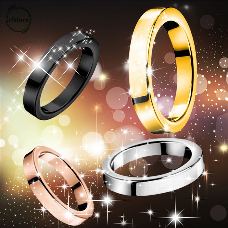 CF 3mm Ultrafine Titanium Steel Ring Women Men's Engagement Wedding Ring Silver/Gold/Rose Gold/Black