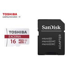 [Mã ELFLASH3 hoàn 10K xu đơn 20K] Thẻ nhớ 16GB Toshiba class 10 tặng kèm Adapter