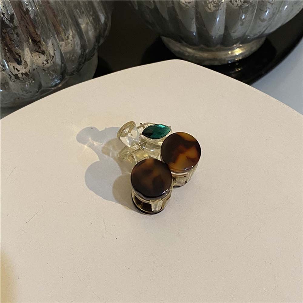 Kẹp tóc acrylic hình quả cherry họa tiết da báo màu xanh lá thời trang Hàn Quốc cho nữ