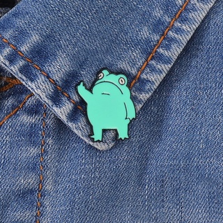 Ghim cài áo hình chú ếch màu xanh lục phong cách dễ thương
