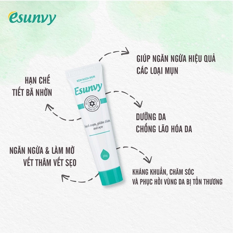 KEM NGỪA MỤN ESUNVY - sạch mụn hết thâm mờ sẹo ( tuyp 20g)