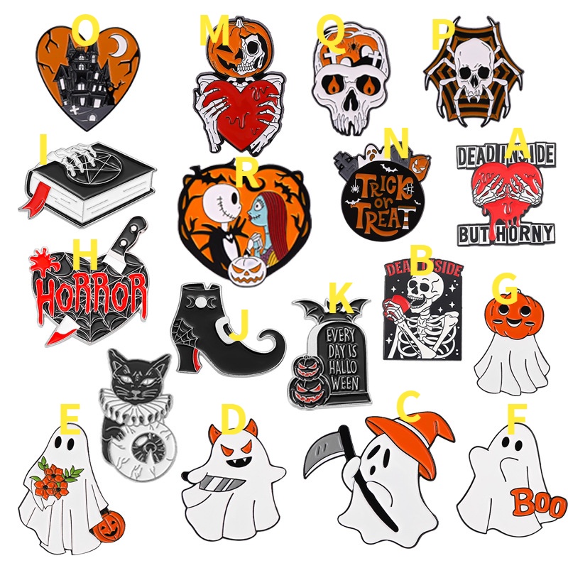 Huy Hiệu Cài Áo Hình Bộ Xương Halloween Ngộ Nghĩnh