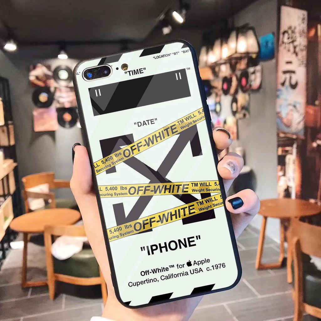 ỐP IPHONE - ỐP KÍNH - M353 OFF WHITE DÀNH CHO IPHONE 6 6S 6PLUS 6SPLUS  7PLUS 8PLUS X XS . ... {AT}