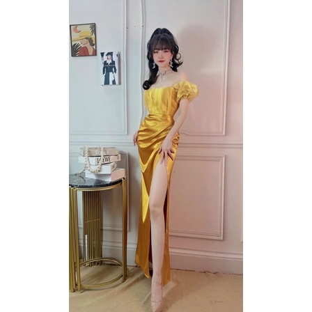 MS1274V ĐẦM BODY TRỄ VAI XẾP LY NGỰC full size S/M/L/XL