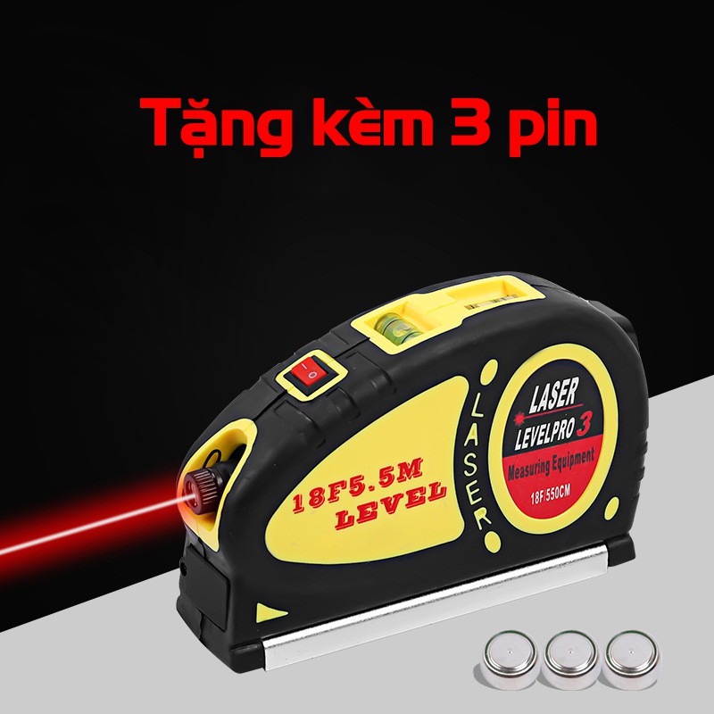 Thước Thủy Livo Laser Đa Năng VITO Cân Mực Laser Có Thước Rút 5.5M Bỏ Túi