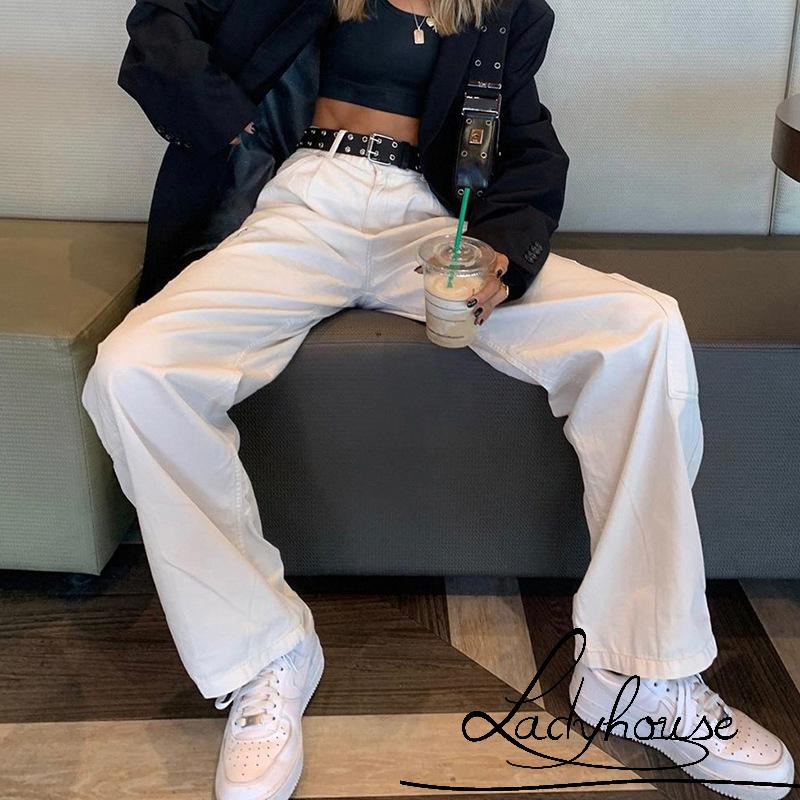 Quần Dài Ống Đứng Màu Sắc Trơn Thời Trang Mùa Hè Cho Nữ