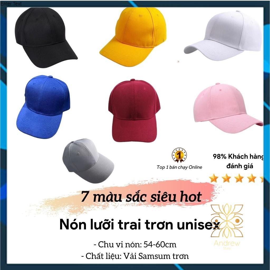 Nón lưỡi trai trơn unisex nhiều màu sắc thời trang, form chuẩn, nón kết dành cho nam và nữ, dáng Hàn Quốc hot trend