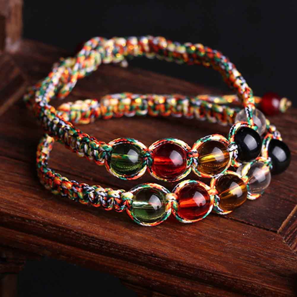 Vòng tay dây rút 5 viên đá trong suốt khác màu độc đáo | BigBuy360 - bigbuy360.vn