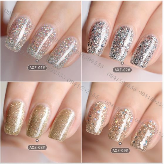 SET Sơn gel AS mã AXZ mẫu chai đỏ nhọn 9 chai 15ml siêu HOT siêu xịn