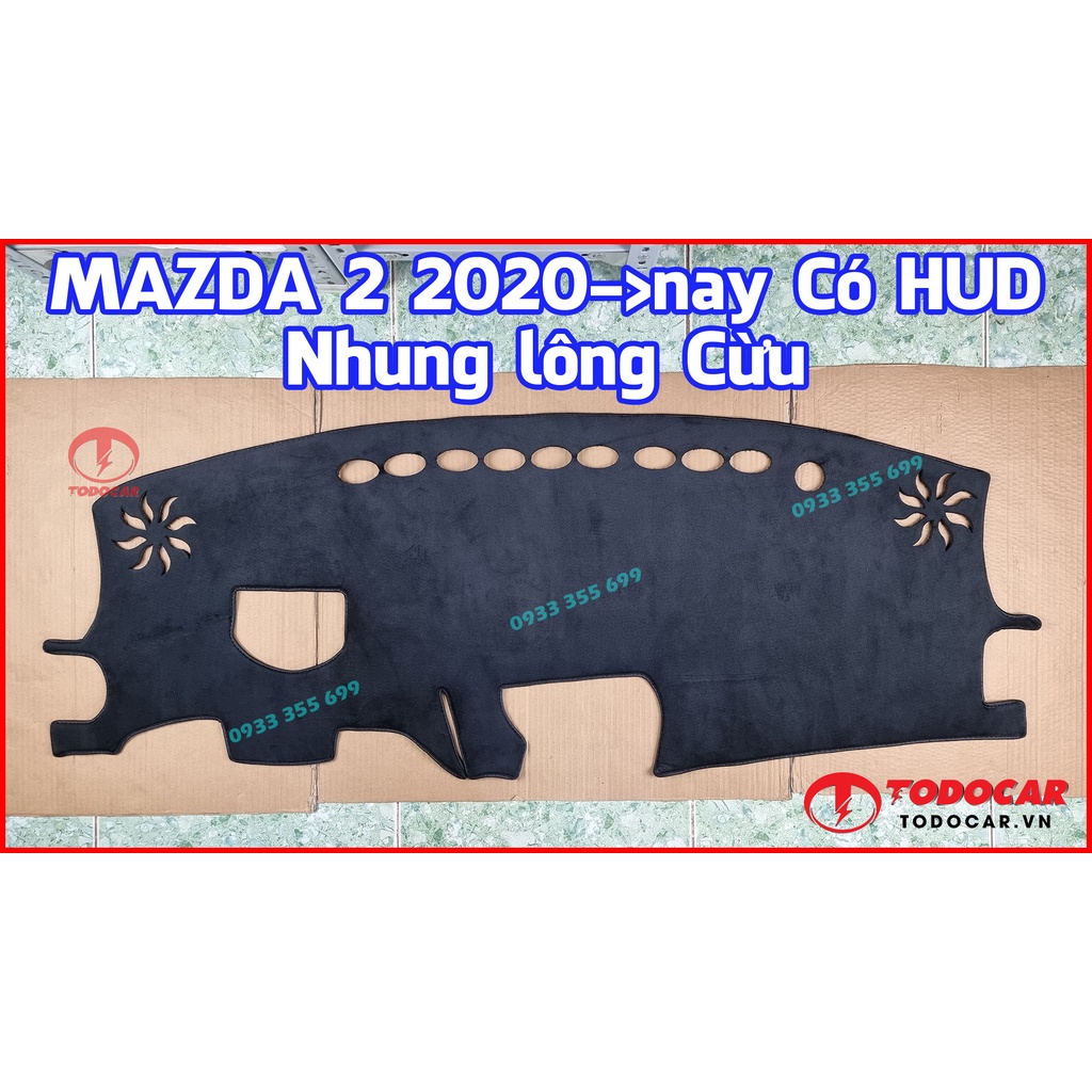 Thảm Taplo MAZDA 2 bằng Nhung lông Cừu, Da vân Carbon, Da vân Gỗ 2011 12 13 2014 2015 2016 2017 2018 2019 2020 2021 2022