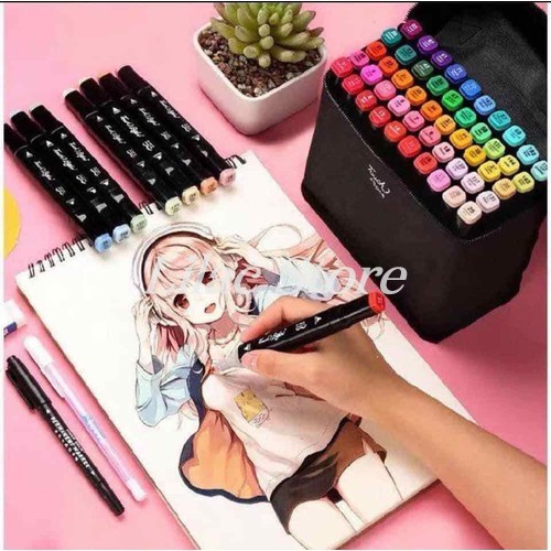 [48 BÚT]Bút vẽ, bút màu Marker TouchCool Túi Vải Bộ 48 màu, vẽ anime,chân dung,phong cảnh