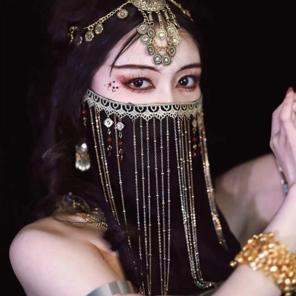 Mạng Che Mặt Chống Tia Cực Tím Phối Tua Rua Phong Cách Vintage Thanh Lịch|Phụ Kiện Hán Phục Phong Cách Trung Hoa