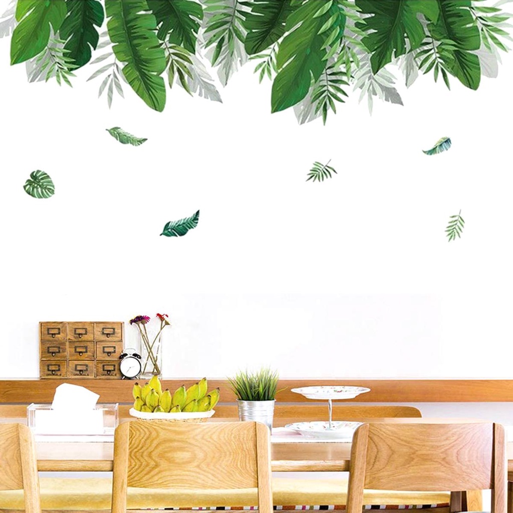 DARON Sticker Dán Tường Tự Dính Họa Tiết Lá Cây Nhiệt Đới Mùa Hè Trang Trí Phòng