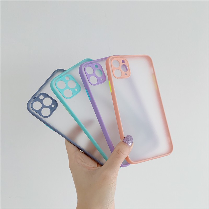 Ốp lưng iPhone 7 Plus /8 Plus/7/8/6/6 plus/6s/6s plusX/Xs/Xr/Xs Max/11/11 promax/12/12 promax nhám trơn viền màu pastel