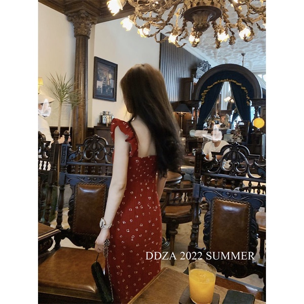 Đầm Hoa Dáng Ôm Xẻ Tà Thời Trang Pháp Quý Phái Dành Cho Nữ