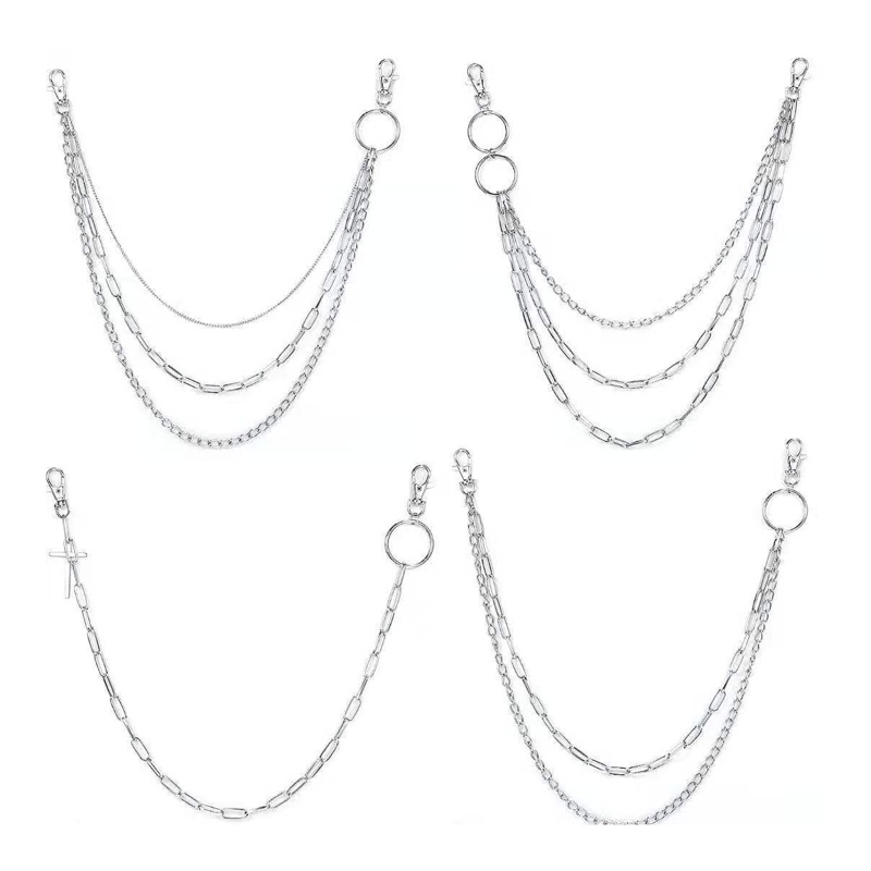 Dây Xích Bằng Hợp Kim Nhiều Lớp Trang Trí Quần Phong Cách Punk Hiphop