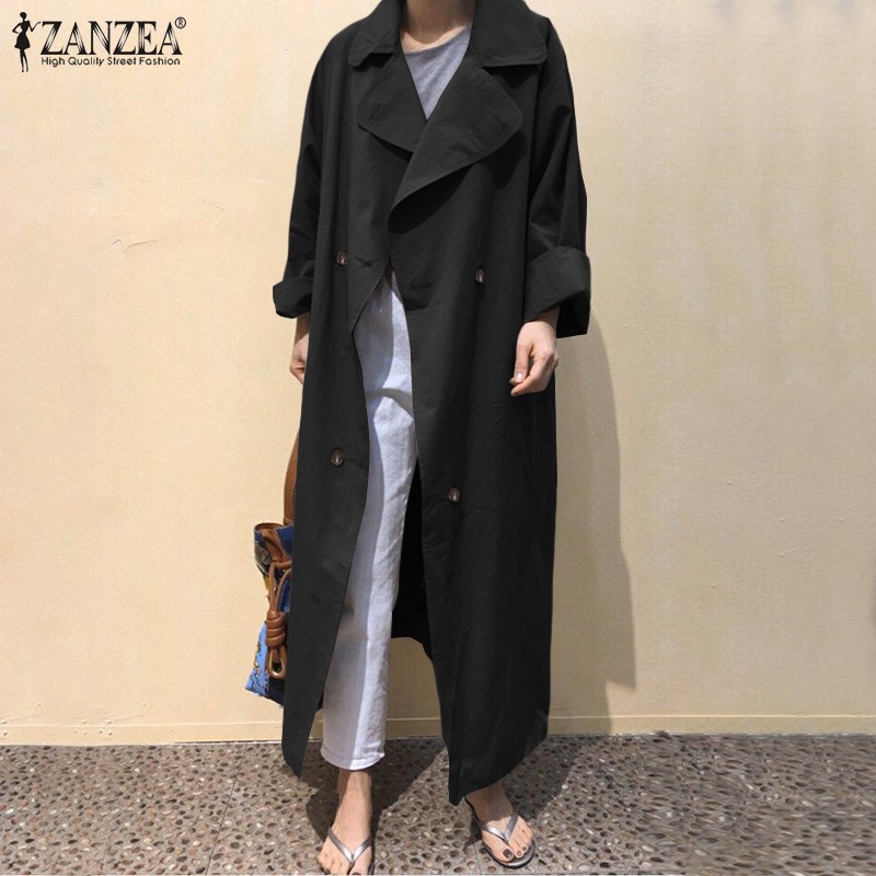 Áo Khoác ZANZEA Cardigan Tay Dài Có Cổ Thời Trang Thoải Mái Cho Nữ