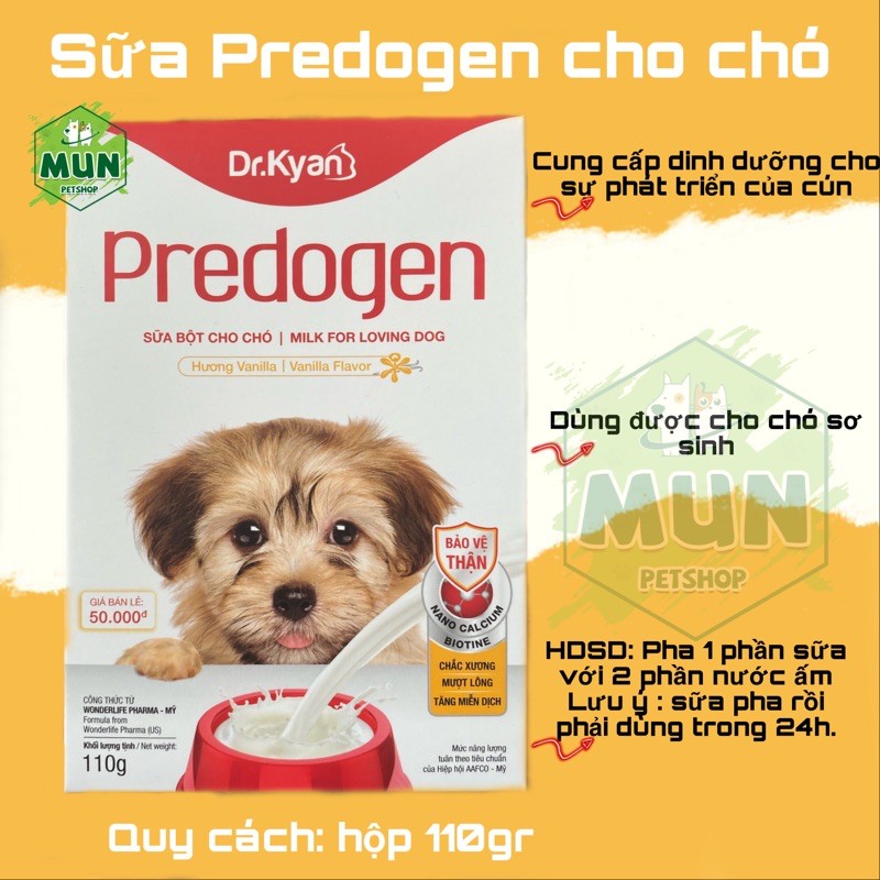 Sữa Predogen cho chó hộp 110gr