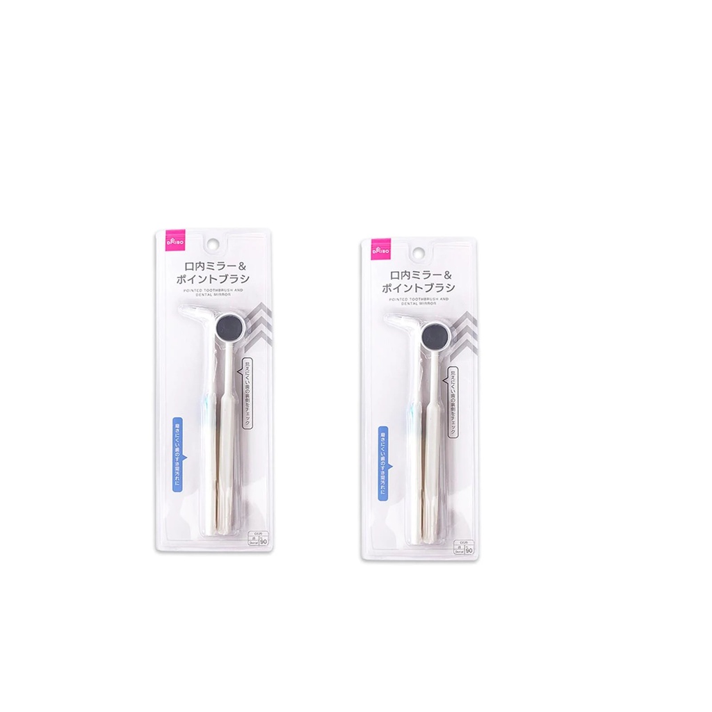 Daiso Dụng Cụ Vệ Sinh Răng Pointed Toothbrush And Dental Mirror