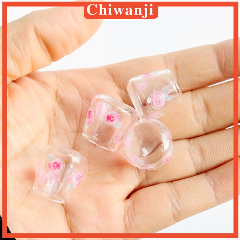 Set 4 Cốc Nước Mini Cho Nhà Búp Bê 1 / 6 1 / 8 1 / 12 3-6 Tuổi