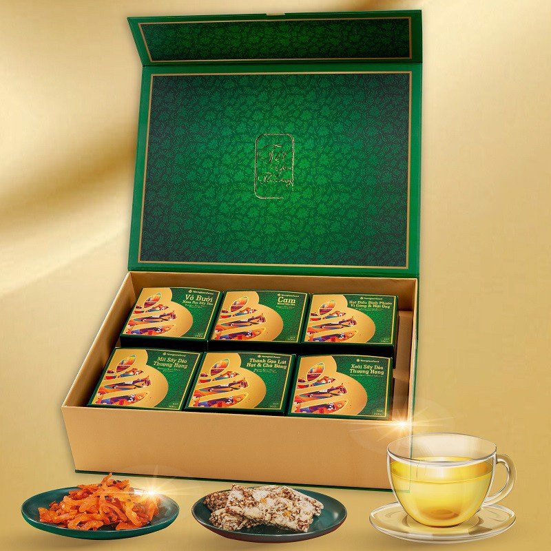 Hộp quà Tết An Khang Nonglamfood cao cấp hoa quả sấy, hạt dinh dưỡng, ngũ cốc tặng gia đình, cơ quan | BigBuy360 - bigbuy360.vn