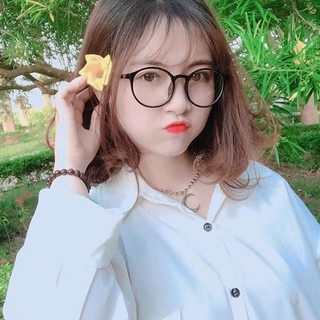 Kính tròn giả cận trong suốt chống lóa chống bụi chống tia UV loại 1 phong cách thời trang Hàn Quốc KI05