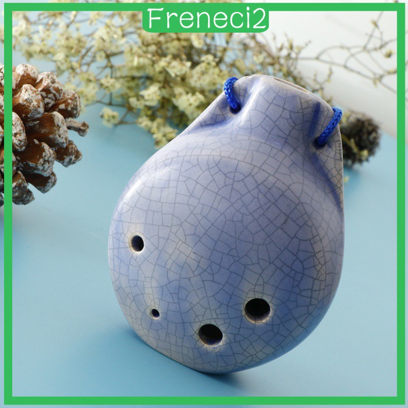 [FRENECI2] Professional 6 Hole Alto C Key Ocarina Ceramic Instrument with Lanyard